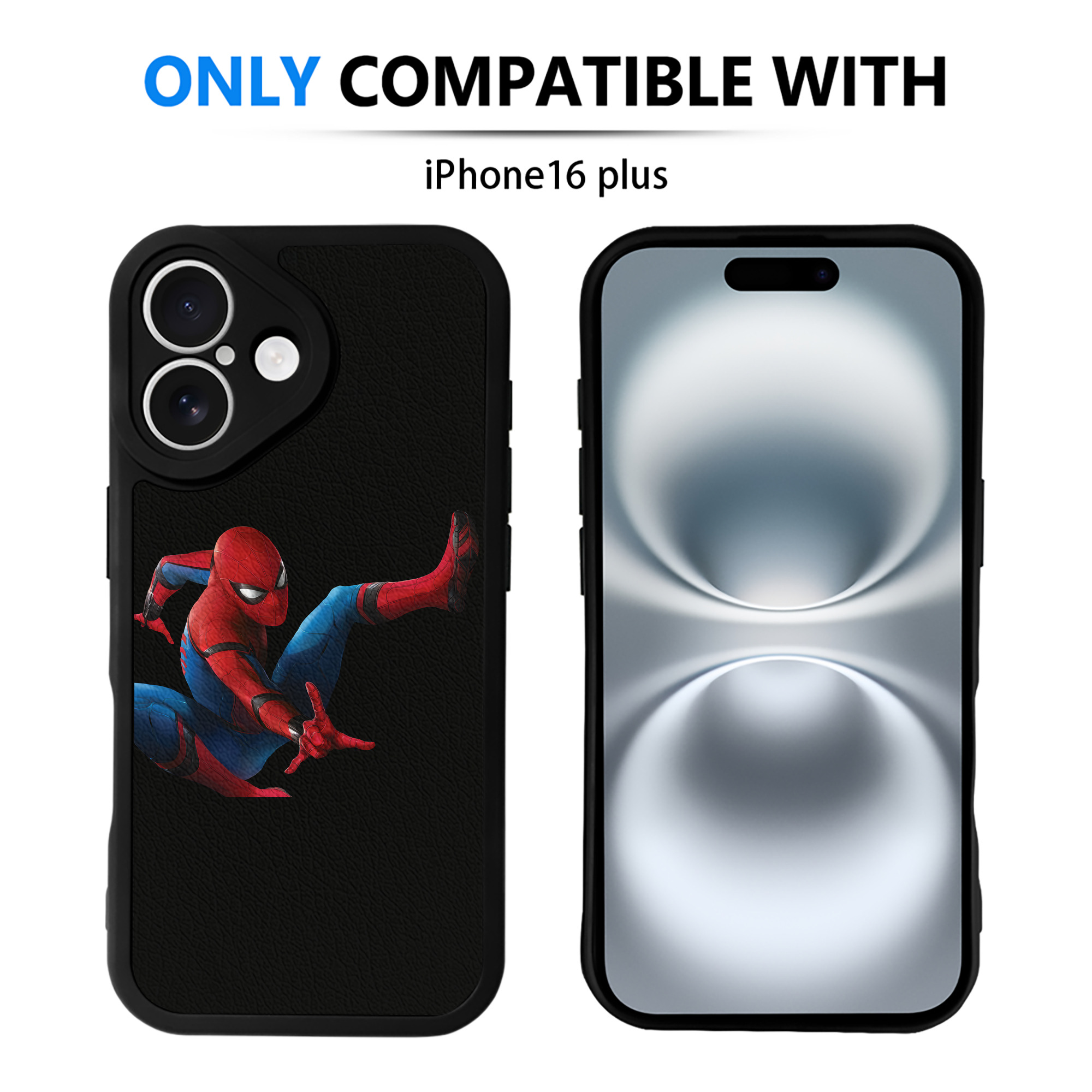 （画像用） Spider Man スパイダーマン 【iPhone 16シリーズ対応】シリコンスマホケース（レザー調） 材質：シリコン